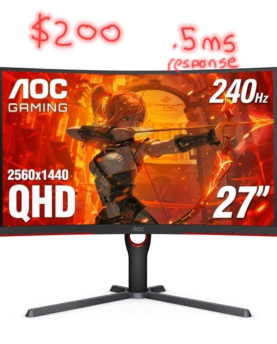 AOC 27" Curved Gamimg Monitor 240hz .5ms Refresh