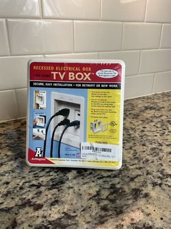 Arlington Recessed TV Box Wall Plate Kit Paintable 2-Gang, White Model TVBU505
