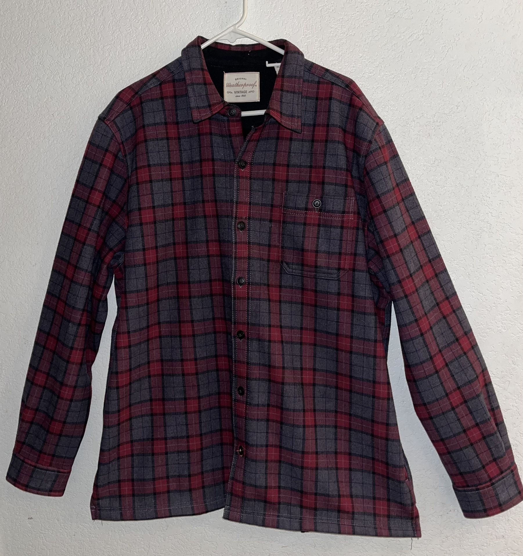 Weatherproof Vintage XL Fleece Lined Heavy Flannel Men’s Shirt