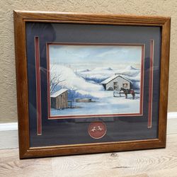 Snow Day On The Farm Limited Numbered Edition Framed Artwork