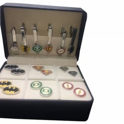 DC Cufflink and Tie Clips Set-i only ship  item