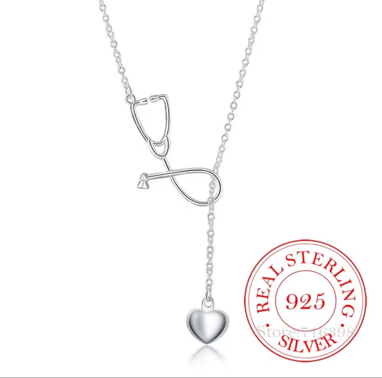 Sterling Silver nurse  Necklace