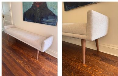 Mid-Century Style Upholstered Bench