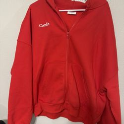 Comfrt red zip-up Hoodie For Men’s