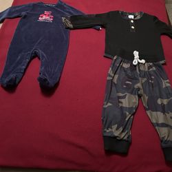 3-6 Months Old Outfit & Perry Ellis Onesie