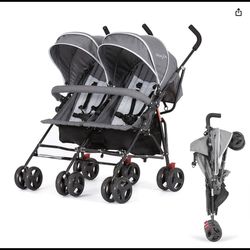 Twin Umbrella Stroller (Grey) Lightweight