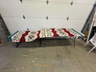 Handwoven wool Southwestern Geometric Woven Rug 9 feet 6” long, 31” wide