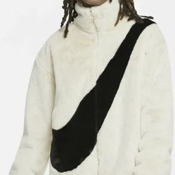 Nike White Fur Jacket