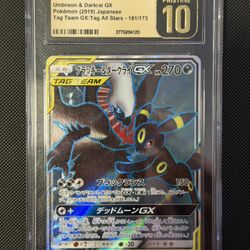 Pokemon Japanese Sun & Moon All Stars #181 Umbreon & Darkrai GX Tag Team CGC Pristine 10