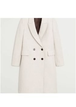 NWT Mango Double-breasted wool coat ecru