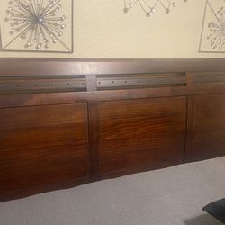 Real wood dark cherry sleigh Bed With 2 Drawers At Bottom 