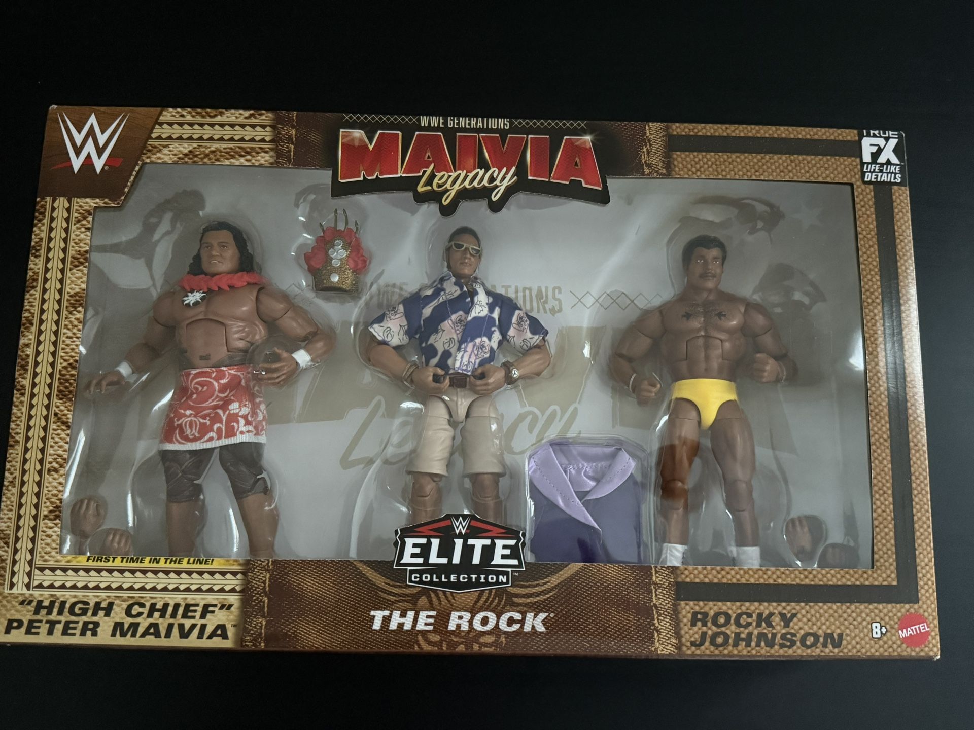 Brand new! Mattel WWE Generation Maivia Legacy Elite Collection The Rock 3 Figure Pack
