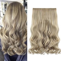  20" 1-pack 3/4 Full Head Curly Wave Clips in on Synthetic Hair Extensions Hair pieces for Women 