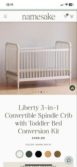 Namesake 3-in-1 Convertible Spindle Crib With Toddler Bed Conversion Kit