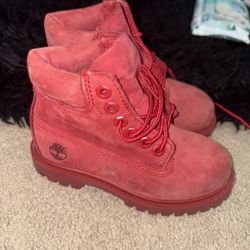 Kids 9c Red Timberlands 