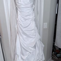 White Wedding Gown with lace up back