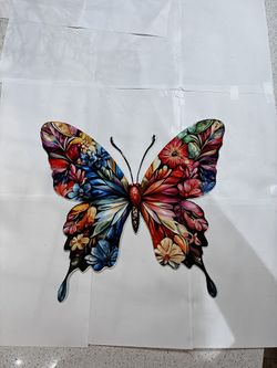 Butterfly Color Metal Sign 16x16 18 Gauge Steel Wall De