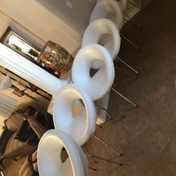 6 Cool White Chairs Brand New Upholstery 