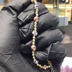 10k Gold Trio Color Moon Cuts Ball Bracelet With Diamond Cuts Lady’s Bracelet Available In Stock ..