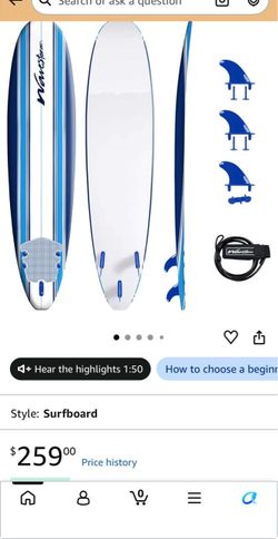 8ft surf board