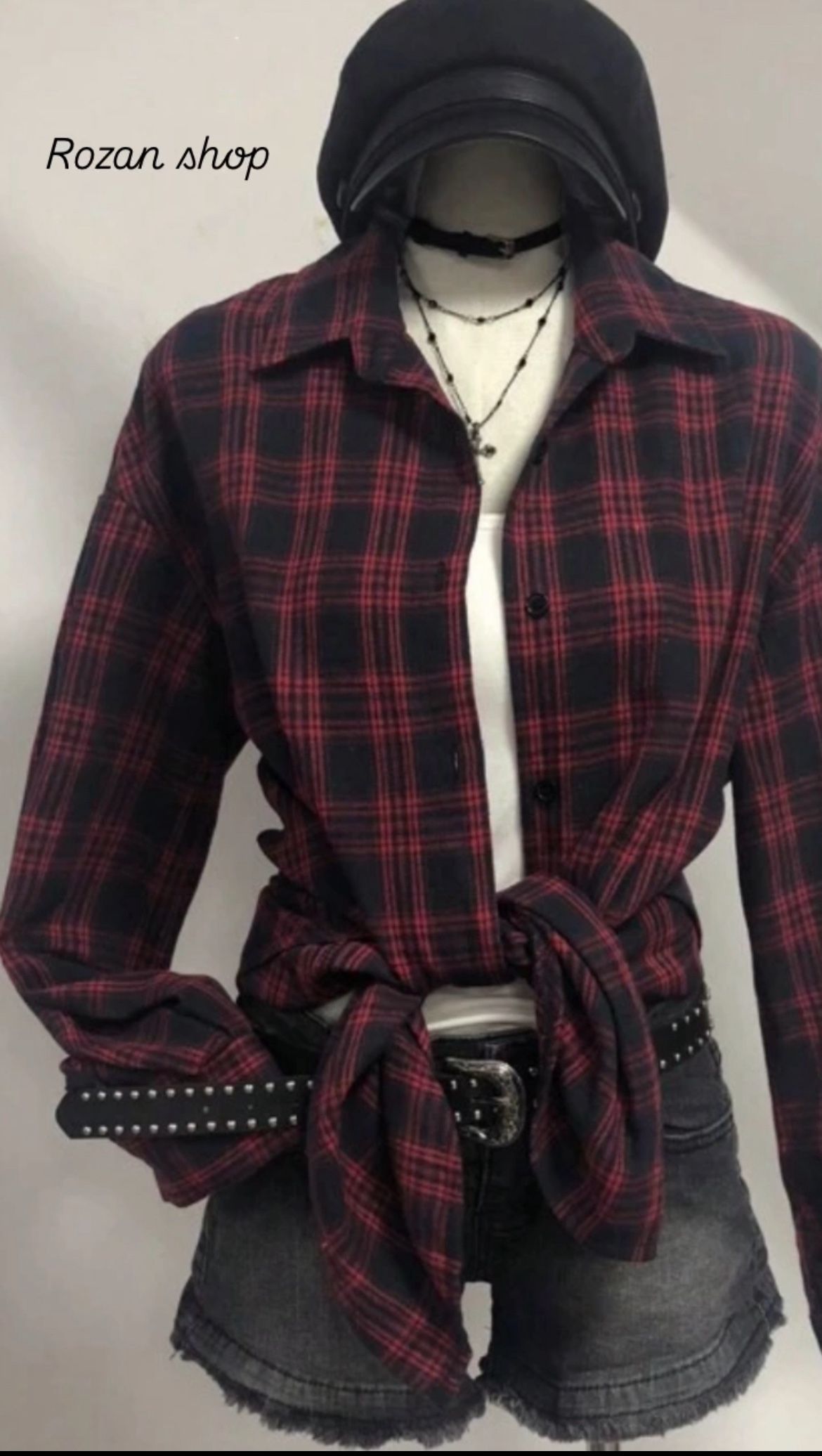 Preorder Vintage Plaid Loose Fit Shirt For Women, Fashionable And Versatile, Autumn/Winter