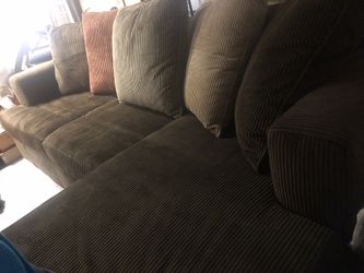 Sofa Chaise Chocolate brown corduroy