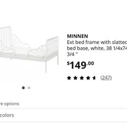 IKEA MINNEN BED FRAME & IKEA INNERLIG MATTRESS FOR EXTENDABLE BED 