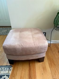 Taupe Upholstered Square Ottoman – 26”