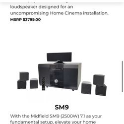 Midfield SM9 Surround Sound Speakers, Black