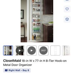 ClosetMaid 18-in W x 77-in H 8-Tier Hook-on Metal Door Organizer Pantry Closet
