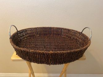 Rattan Basket Weave Tray with Handles