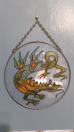 Stain glass dragon sun catcher