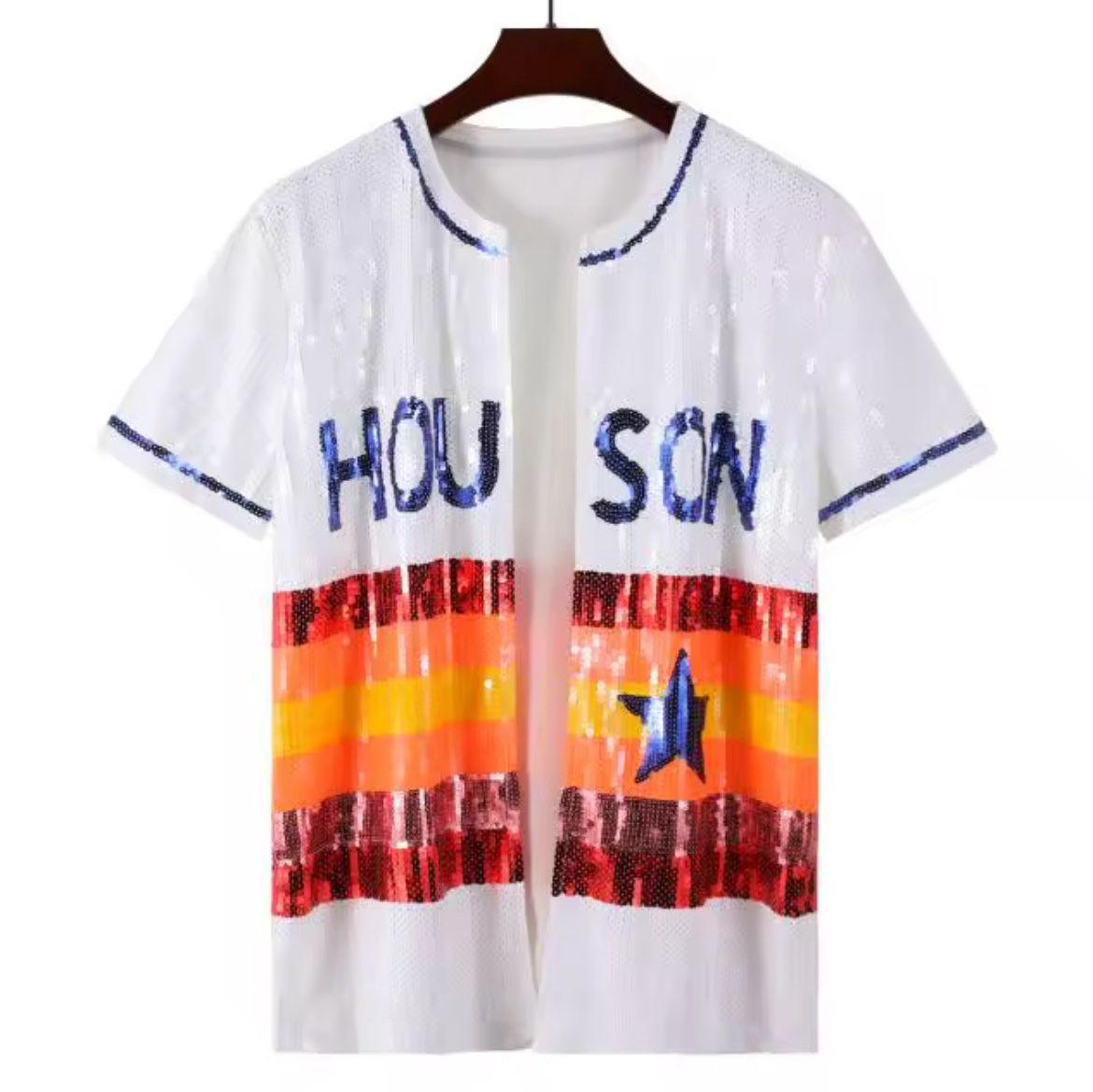 Sequin Houston Jersey Top