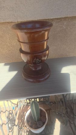 Brown wooden Urn Planter