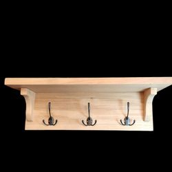 3 Hook Walnut Coat Rack