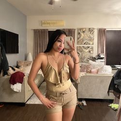 Gold Ruffle Bodysuit Size Small 