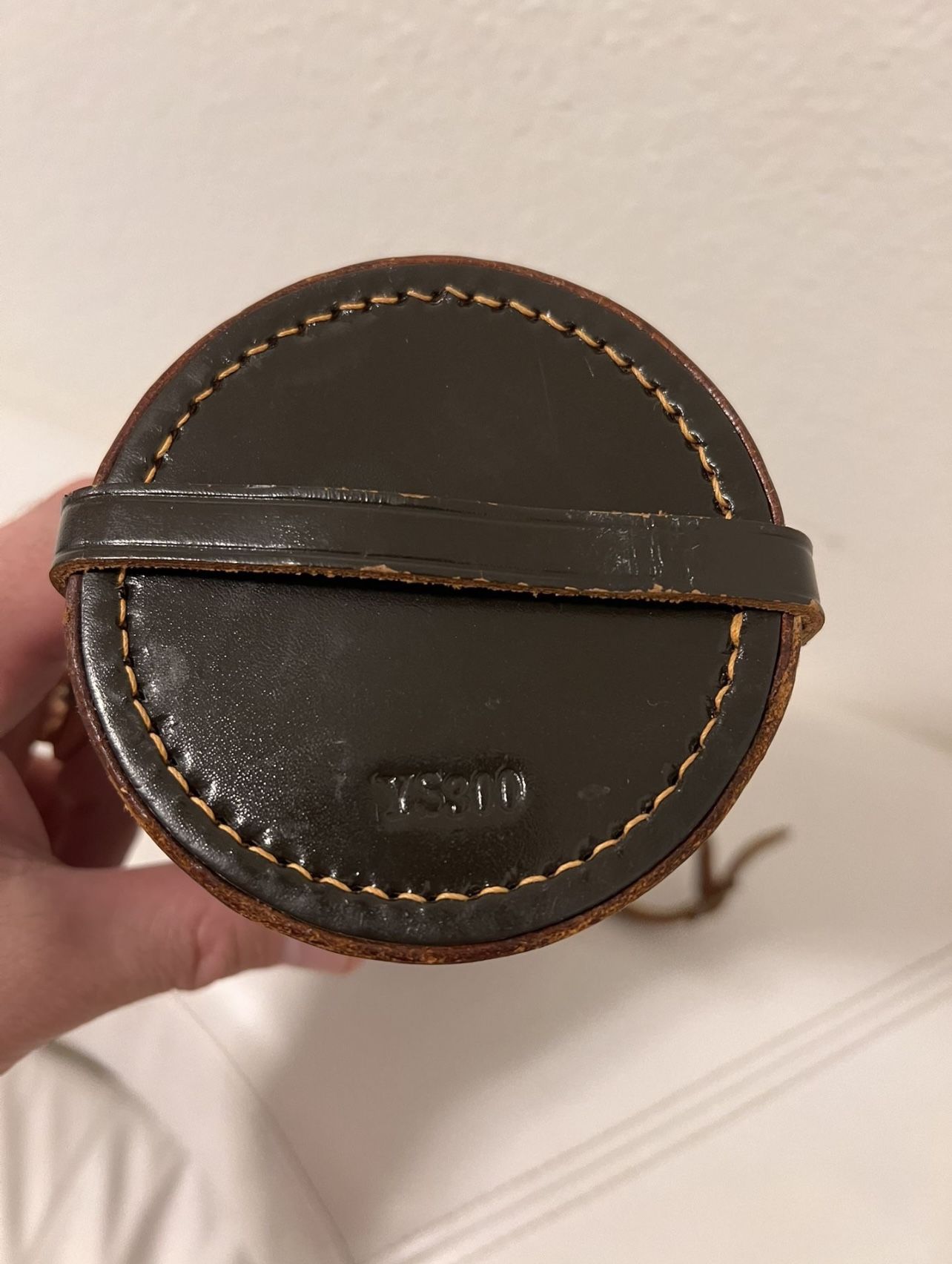 Lens Case - Leather - Fits 2.5" Lens - 9" Height Nice RARE
