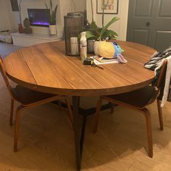Dining Table Round With 3 Chairs 