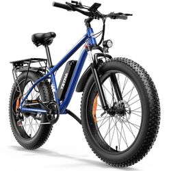 EB26 Electric Bike for Adults Peak 1500W Electric Bicycle 48V 15AH (720WH) Battery Electric Bike 26" Fat Tire Mountain 28mph 7 Speed Gears Ebike