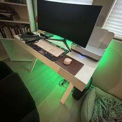 White Desk with Backlighting