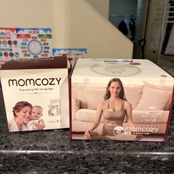 Like New Momcozy M5 Wearable Breast Pump + Milk Storage Bags