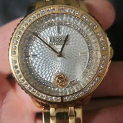 Womens Versus Versace Gold and Montorgueil Crystal Watch VSPLM1519