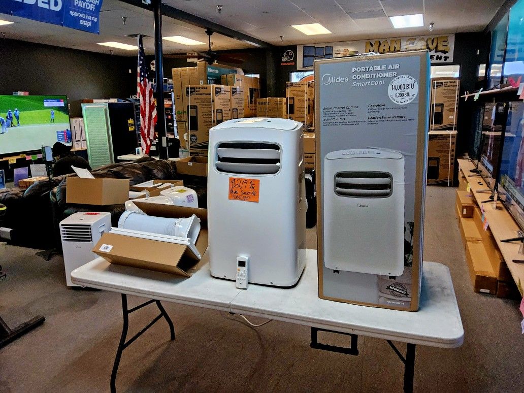 MIDEA PORTABLE SMART AIR CONDITIONERS IN STOCK 10K BTU 350 SQ FT COMPLETE IN BOX W/WARRANTY - PAYMENT OPTIONS
