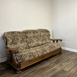 Amish Oak Wood Couch