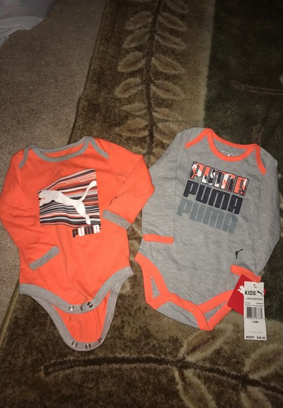 2 Puma 0-3 Month body suites