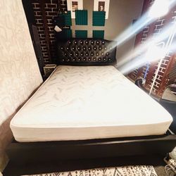 Queen Bed. Frame and Mattress In Great Condition 