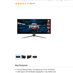 MSI 40in 3440x1440 155hz Wide Monitor