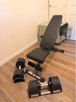 SMRTFT NUOBELL 80lbs dumbbell set WITH FOLDABLE BENCH!