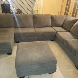 Beautiful U Shape Sectional With Ottoman 