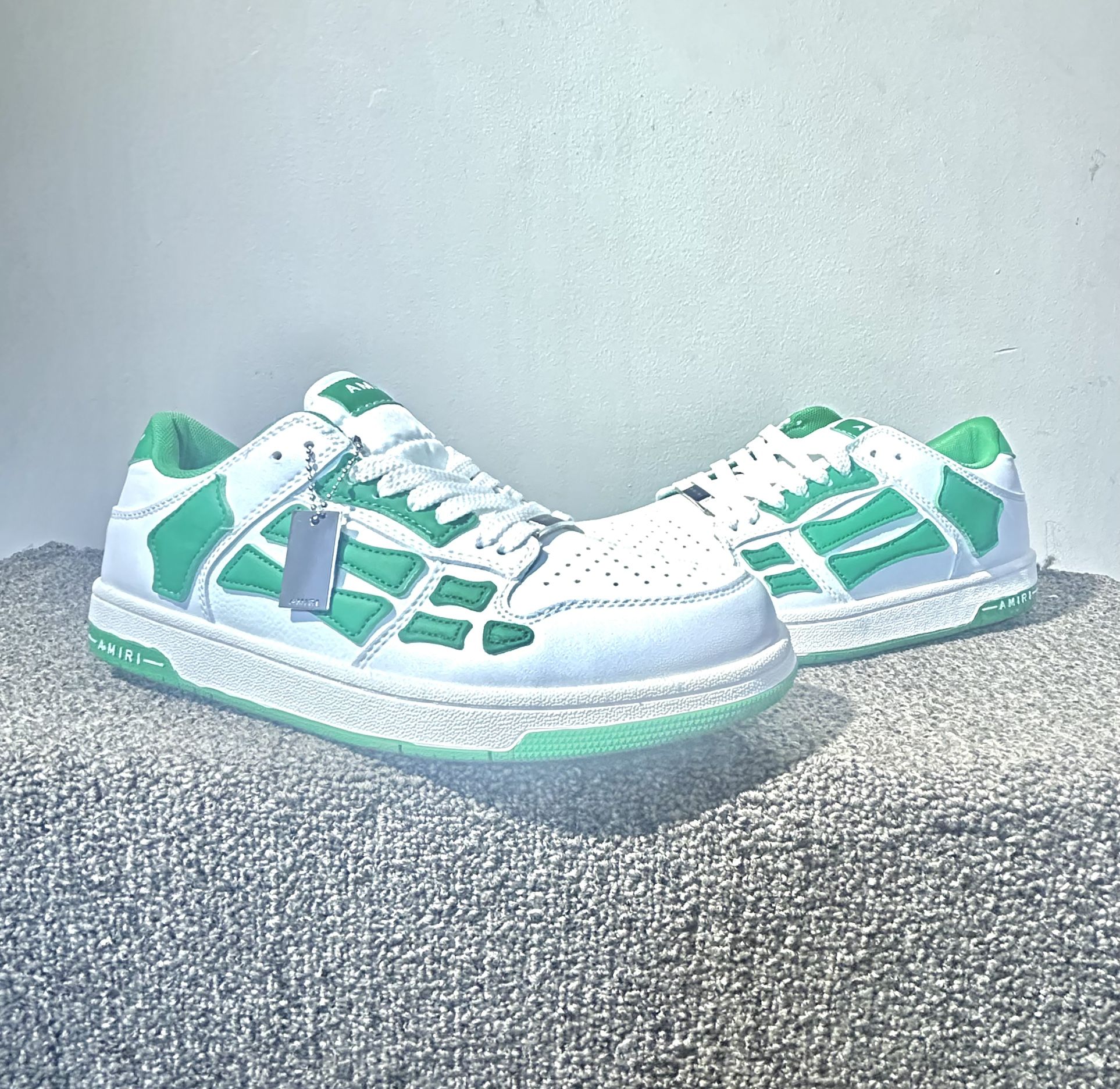 Amiri Skel Top Low 'White Green' - Sz 10